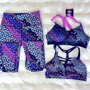 Victoria Secrets VSX Set. VSX leggings size XS. Sports Bras size 34a and small.